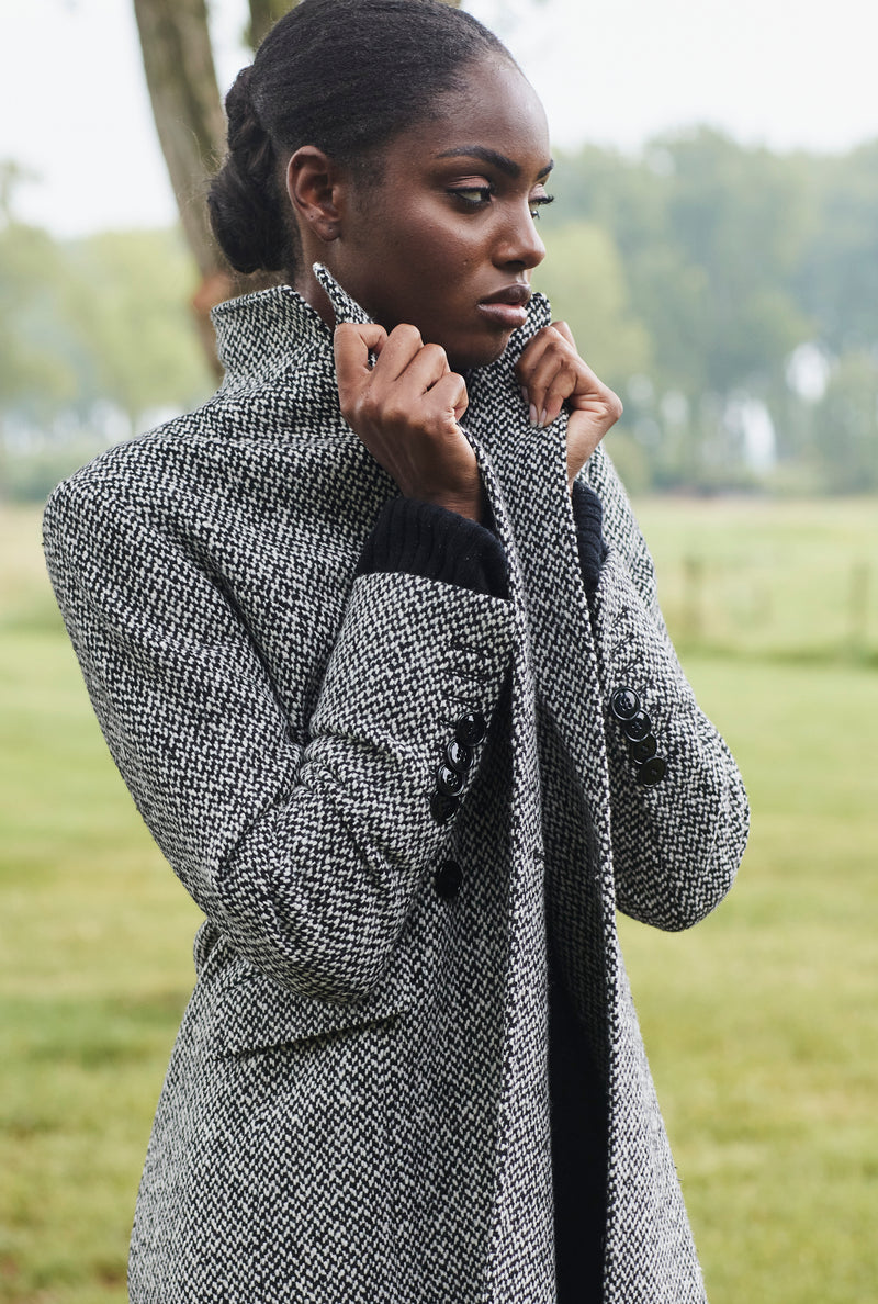 WOOL TWEED COAT LEYTON - COATS - SCAPA FASHION - SCAPA OFFICIAL