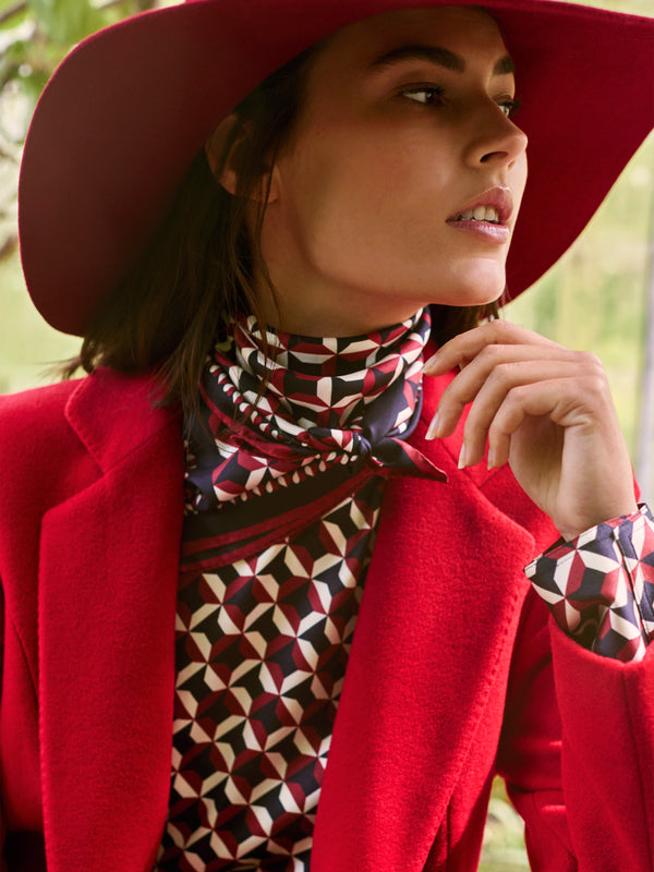 GEOMETRIC SILK SHAWL DUKE - ACCESSOIRES - SCAPA FASHION - SCAPA OFFICIAL