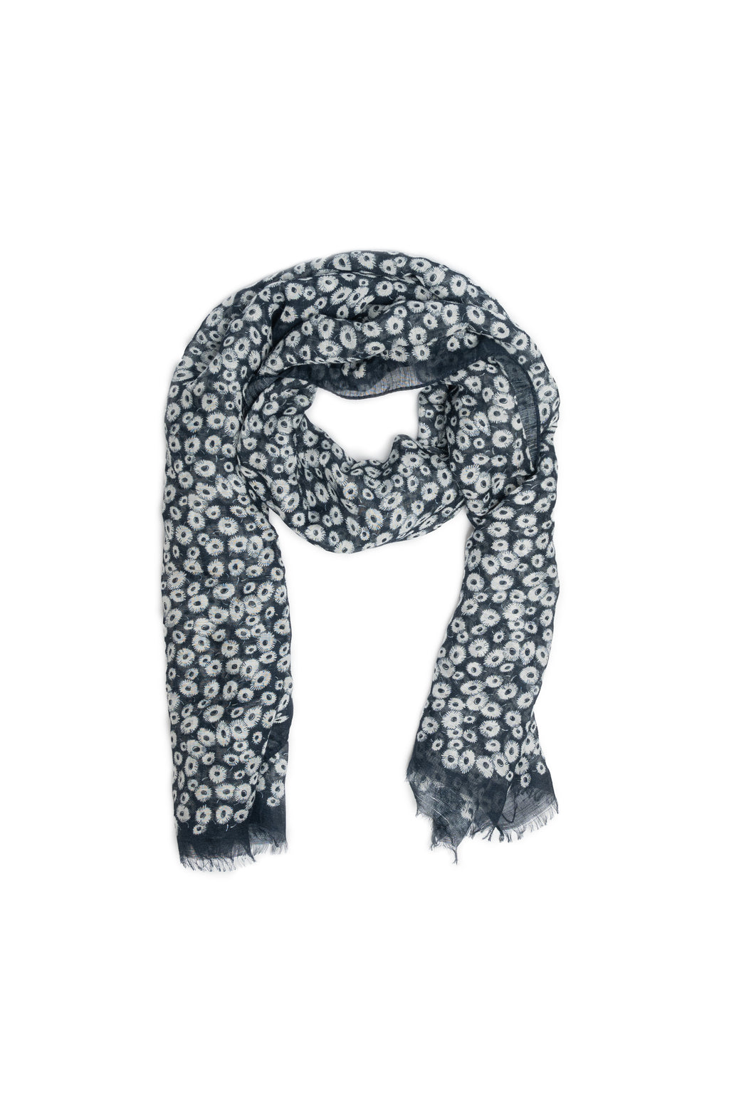 LINEN FLORAL SHAWL BASIL -  - SCAPA FASHION - SCAPA OFFICIAL