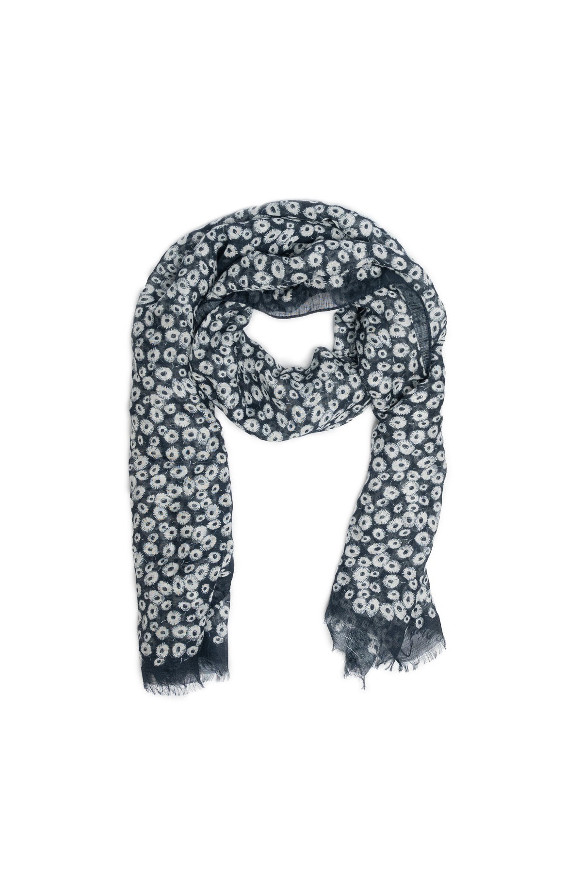 LINEN FLORAL SHAWL BASIL -  - SCAPA FASHION - SCAPA OFFICIAL