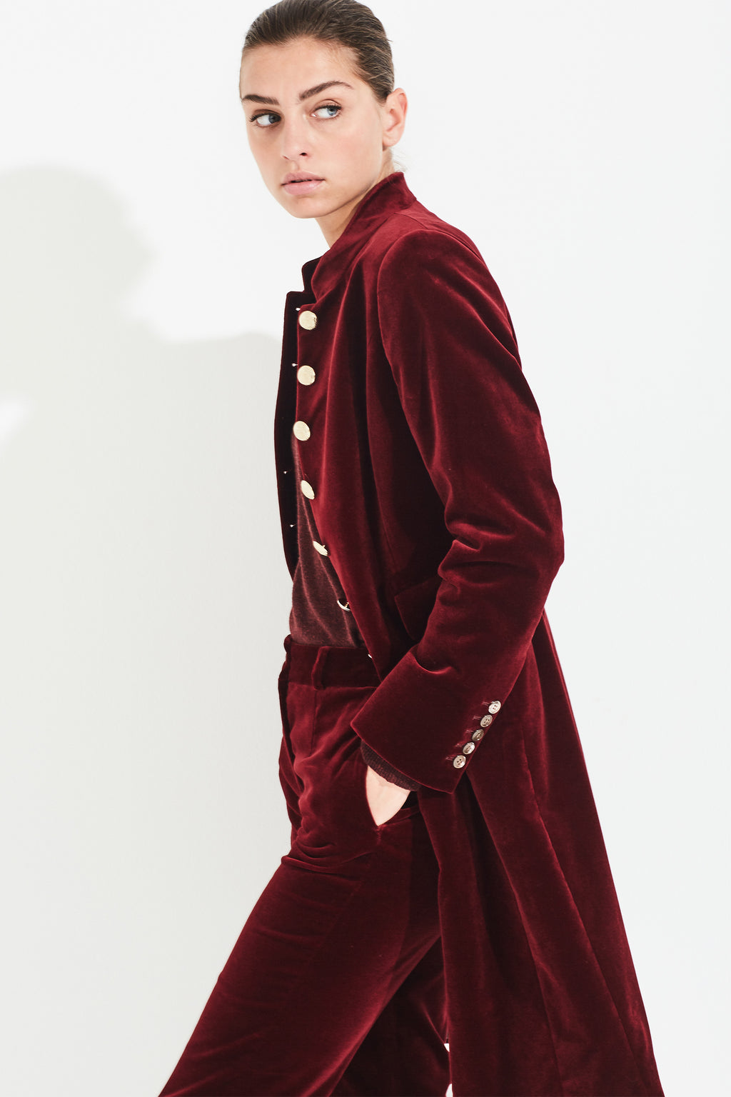 COTTON VELVET COAT BROOKE - COATS - SCAPA FASHION - SCAPA OFFICIAL