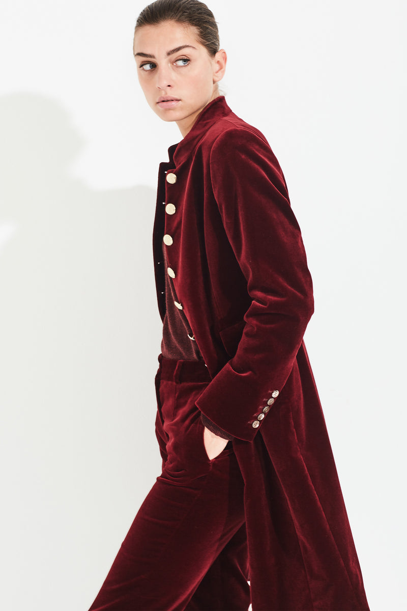 COTTON VELVET COAT BROOKE - COATS - SCAPA FASHION - SCAPA OFFICIAL