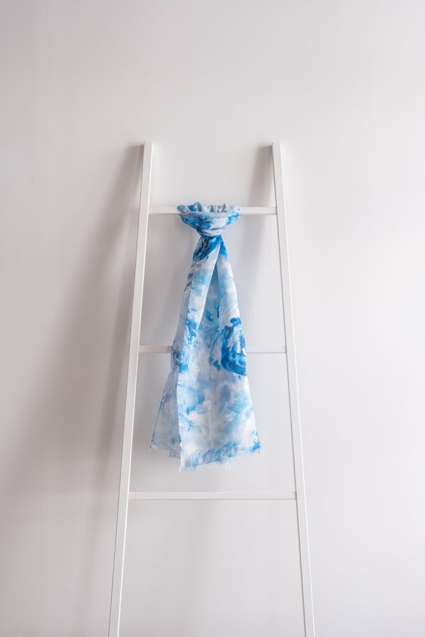 LINEN WATERCOLOUR SHAWL ROSE - ACCESSOIRES - SCAPA FASHION - SCAPA OFFICIAL