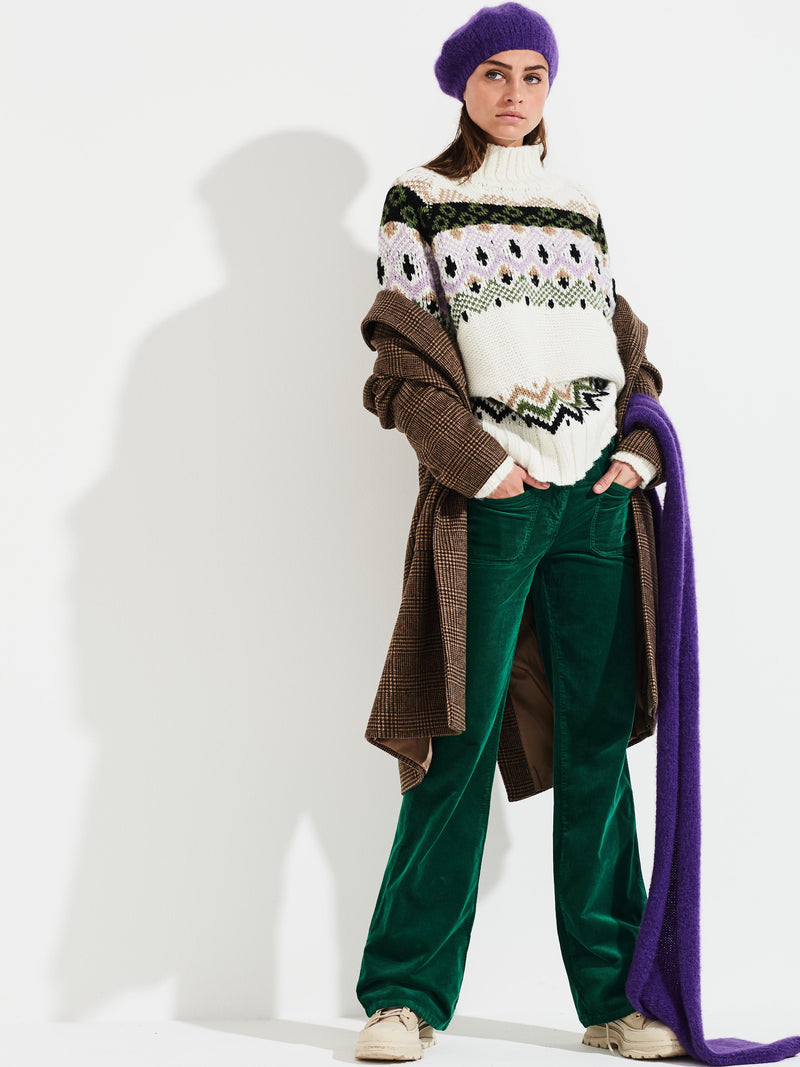 RIBBED VELVET TROUSER WINSTER TRIS - TROUSERS - SCAPA FASHION - SCAPA OFFICIAL